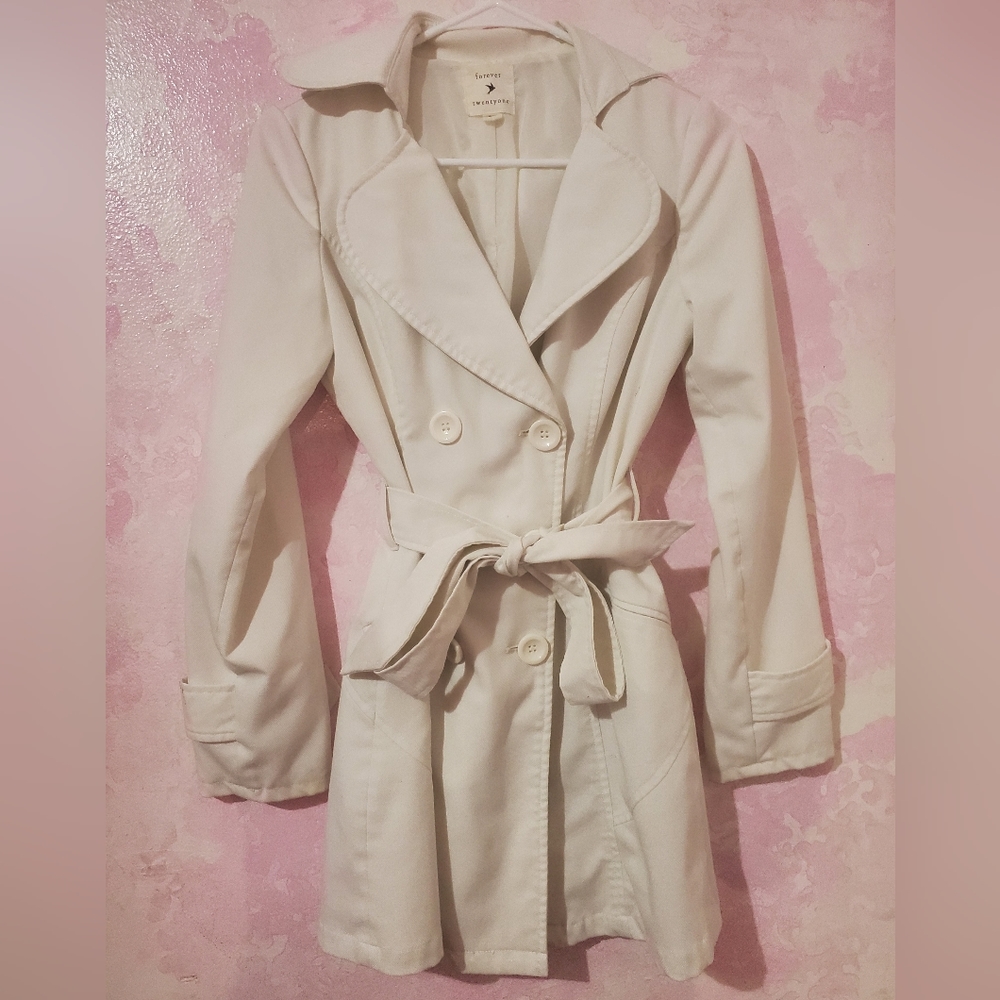 Forever 21 White Peacoat
